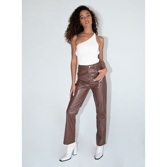 ✨Princess Polly LOVE LIES SZ 4 PANTS BROWN✨ - Picture 3 of 12